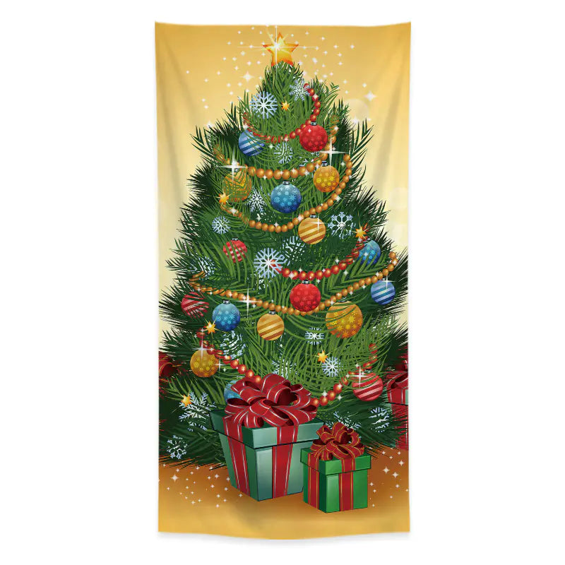 Christmas Door Cover Decoration with Background Cloth