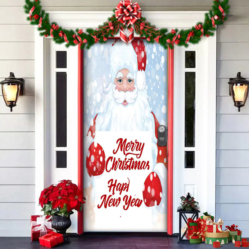 Christmas Door Cover Decoration with Background Cloth