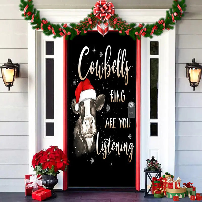 Christmas Door Cover Decoration with Background Cloth
