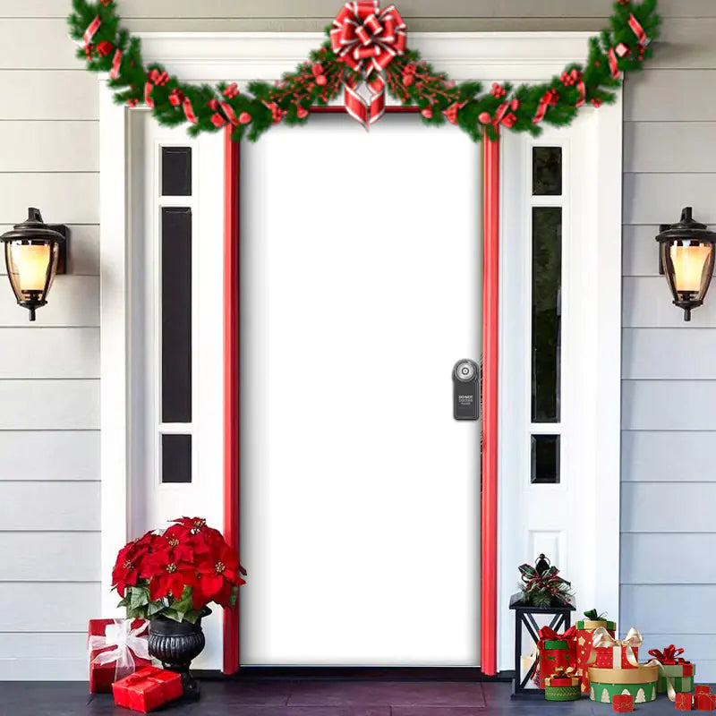 Christmas Door Cover Decoration with Background Cloth