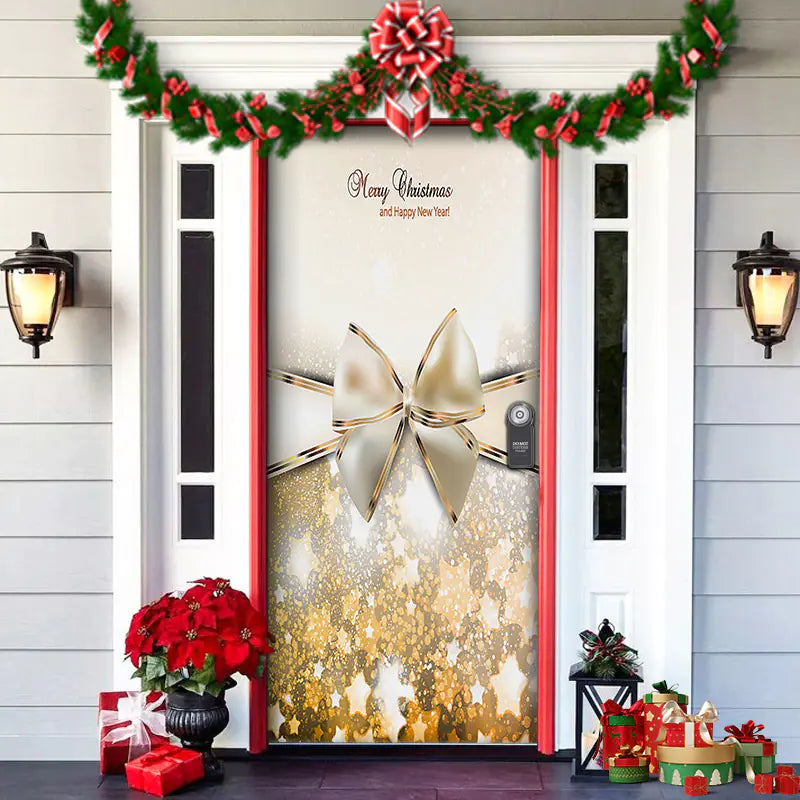 Christmas Door Cover Decoration with Background Cloth
