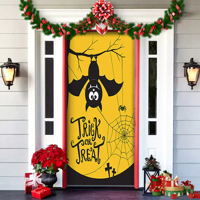 Christmas Door Cover Decoration with Background Cloth